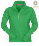 women short zip sweatshirt Green color customizable PAMIAMI+LADY.JEG