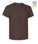 Man short sleeved crew neck cotton T-shirt, color brown PASUNSET.MA