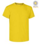 Man short sleeved crew neck cotton T-shirt, color yellow PASUNSET.GI