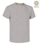 T-shirt girocollo a maniche corte uomo da lavoro in cotone, colore steel grey PASUNSET.GRM