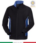work sweatshirt long zip royal blue with white band made in italy JR989600.BL