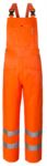 High visibility bibs, double band on the bottom of the leg, pocket on the bib, adjustable shoulder straps, EN 20471 certified, colour orange 
 ROA50117
