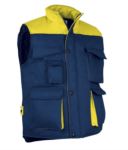 Polyester and cotton multi-pocket work vest, polyester padding. Navy blue / royal blue colour VATHUNDERGILET.BLG