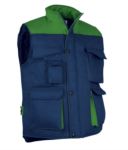 Polyester and cotton multi-pocket work vest, polyester padding. Navy blue / beige colour VATHUNDERGILET.BLV
