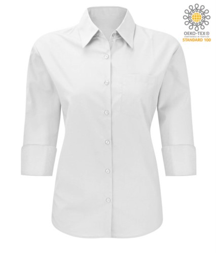 work uniform shirt with 3/4 sleeves White color
