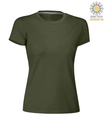 Women short-sleeved cotton short-sleeved crew neck T-shirt, color green