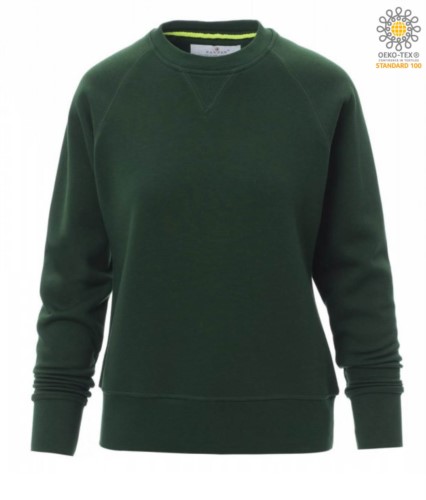 women Green round neck work sweatshirt