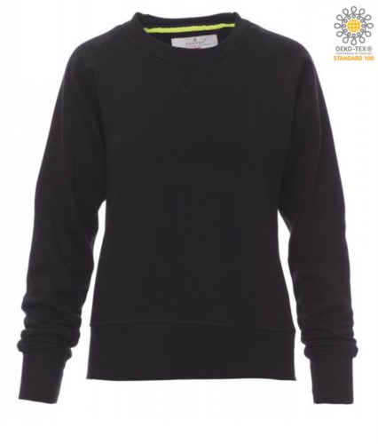 women Black round neck work sweatshirt