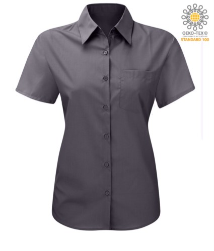 women shirt with short sleeves for work Dark Grey